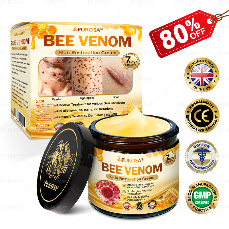 PUROSA® BEE VENOM Skin Restoration Cream – 🌸Targets Sagging Skin, Fine Lines, and Loss of Firmness on Chest, Neck & Body | Lifts & Firms Naturally 🔥 LAST DAY: 80% OFF!