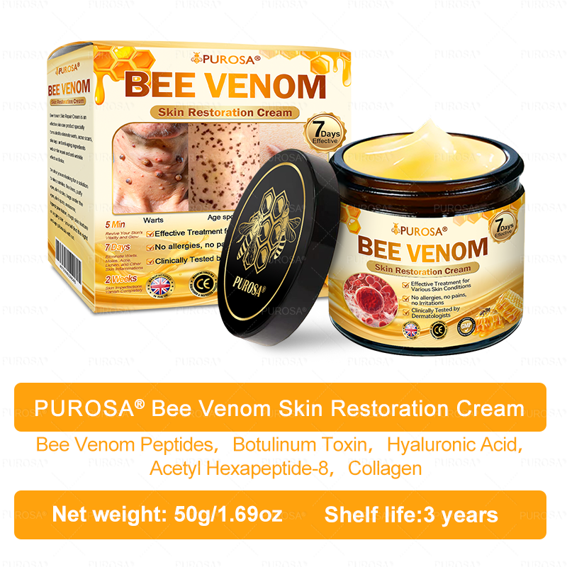 PUROSA® BEE VENOM Skin Restoration Cream – 🌸Targets Sagging Skin, Fine Lines, and Loss of Firmness on Chest, Neck & Body | Lifts & Firms Naturally 🔥 LAST DAY: 80% OFF!