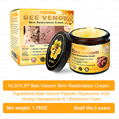 VLSVLS® 𝘽𝙀𝙀 𝙑𝙀𝙉𝙊𝙈 𝑺𝒌𝒊𝒏 𝑹𝒆𝒔𝒕𝒐𝒓𝒂𝒕𝒊𝒐𝒏 𝑪𝒓𝒆𝒂𝒎 –🌸 Anti-aging,Hydrating, Skin Repair, Even Tone, Acne and Dark Spot Treatment, Wart and Mole Removal, Psoriasis Relief